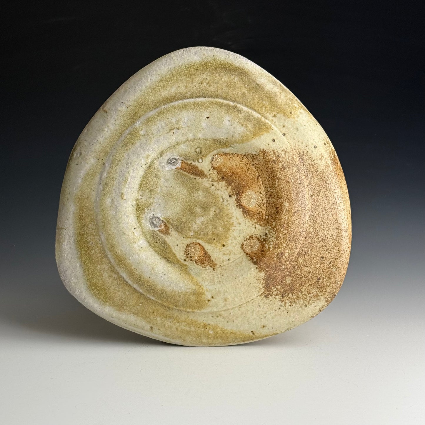 Dinner plate with a carved lip