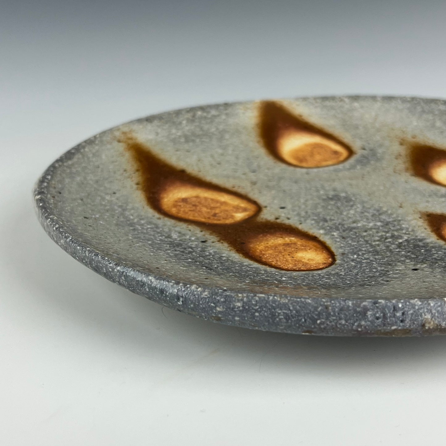 Dinner plate with a carved lip