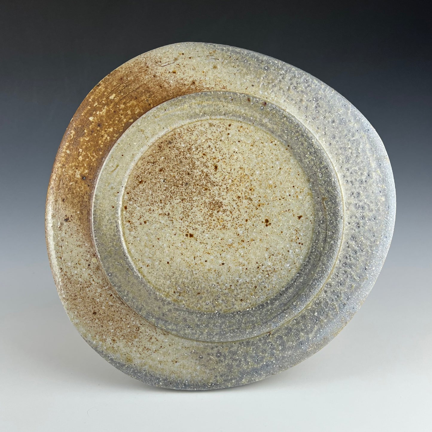 Dinner plate with a carved lip
