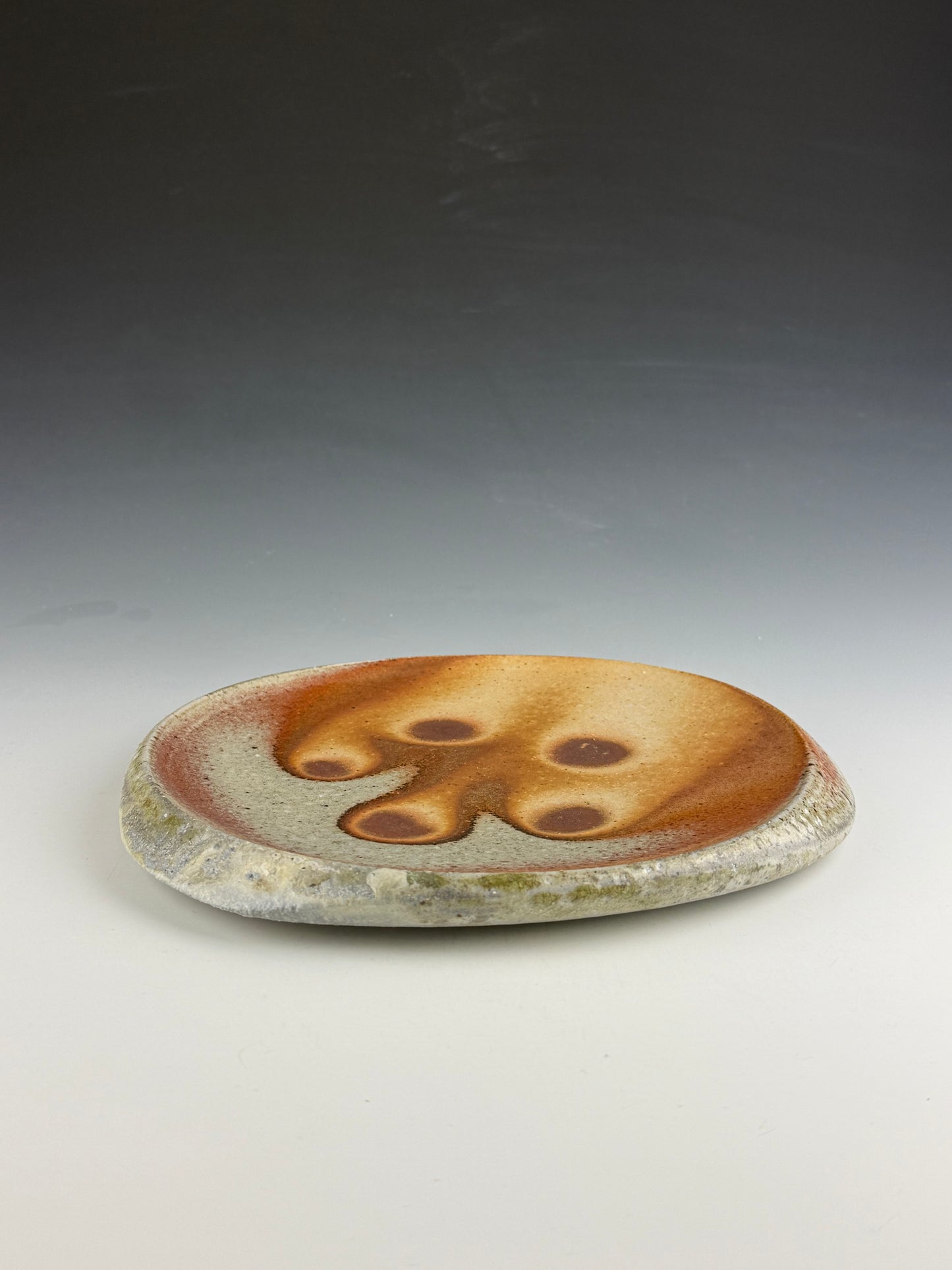 Dinner plate with a carved lip