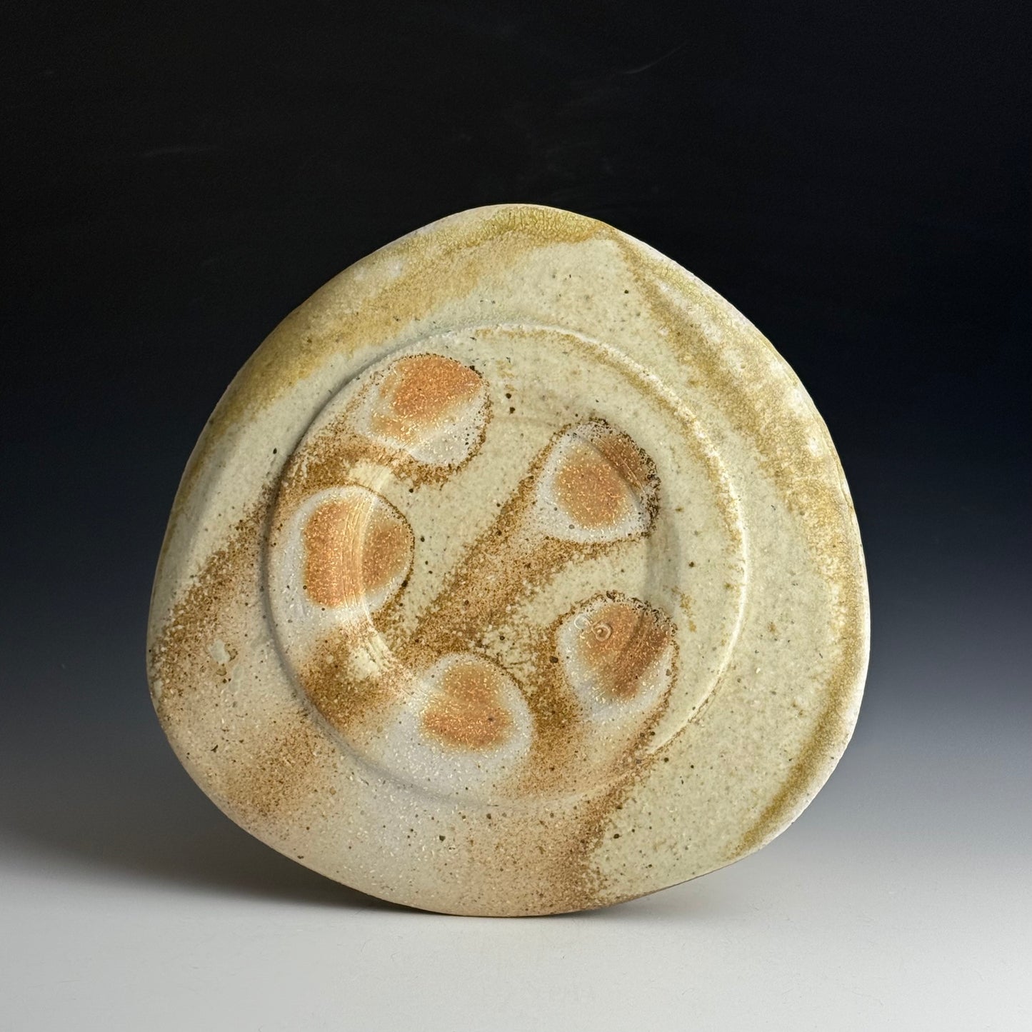 Dinner plate with a carved lip