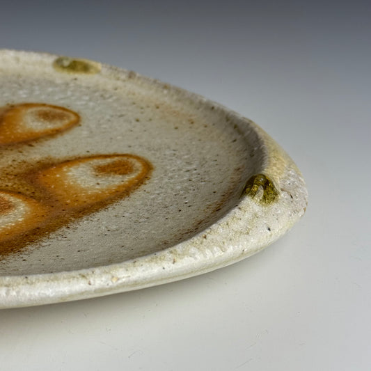 Dinner plate with a carved lip