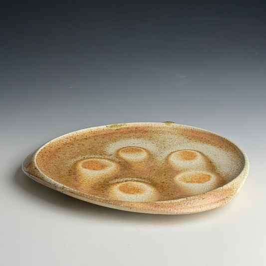 Dinner plate with a carved lip