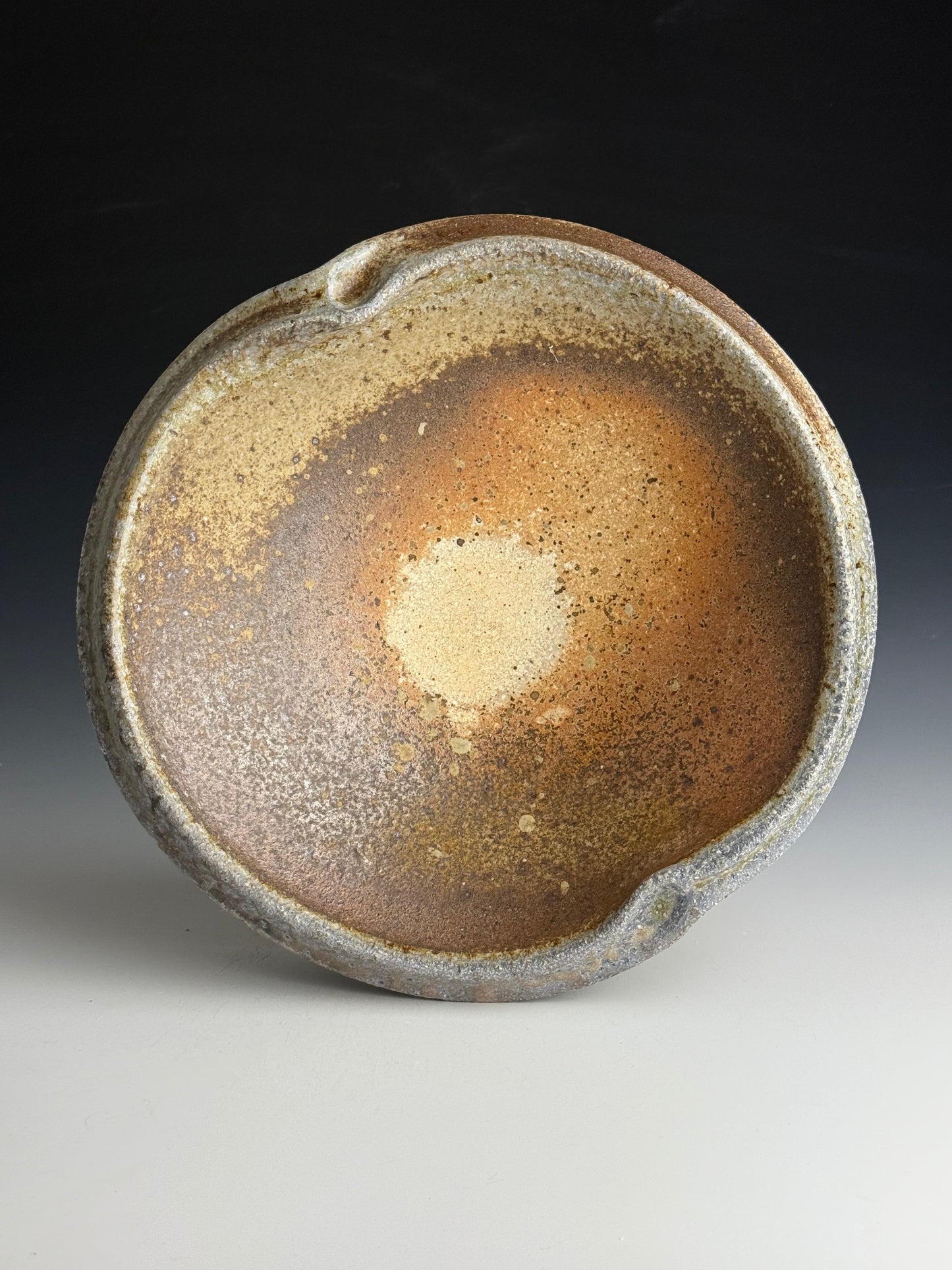 Cream and Copper Undulating Bowl