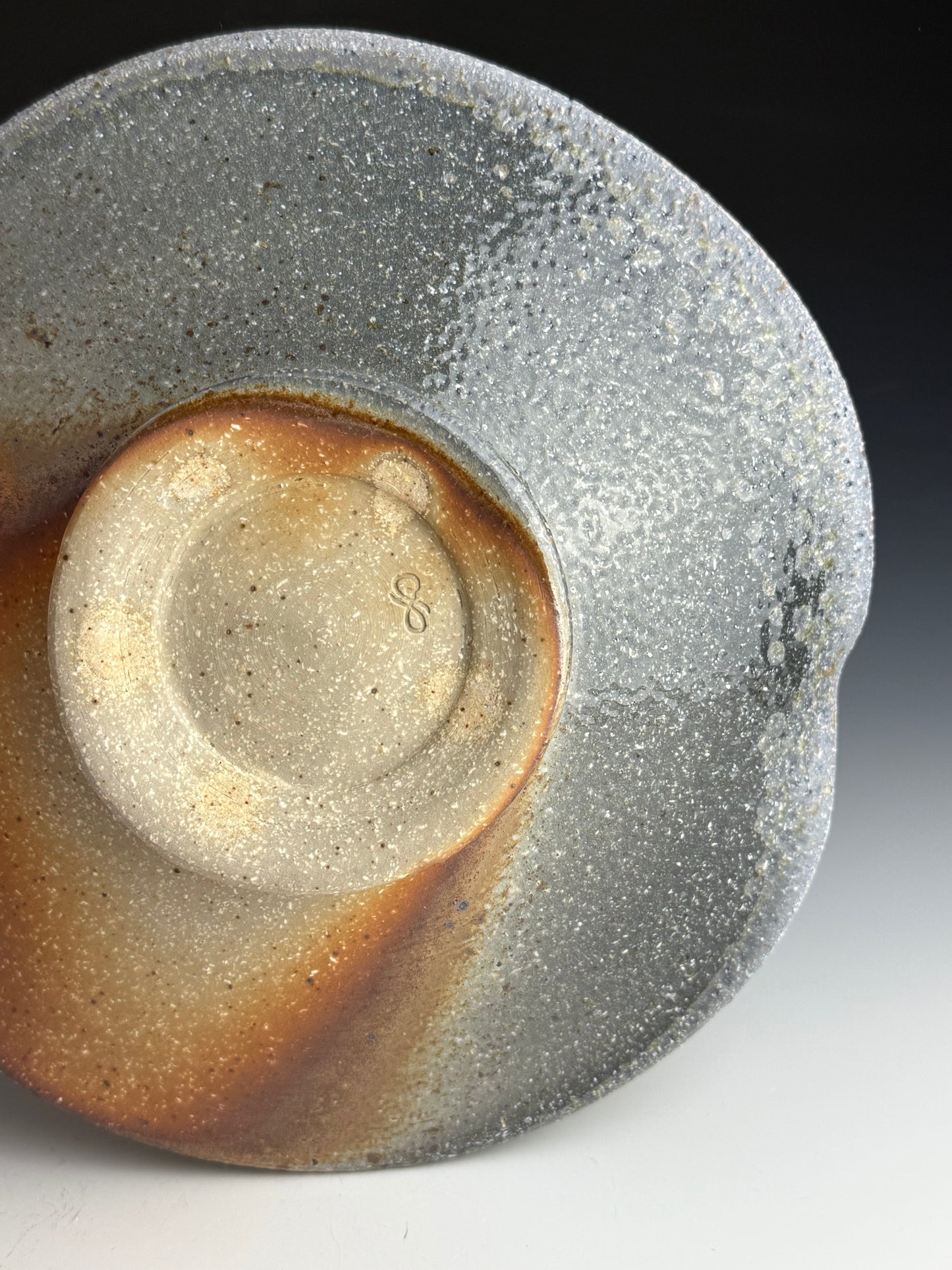 Cream and Copper Undulating Bowl