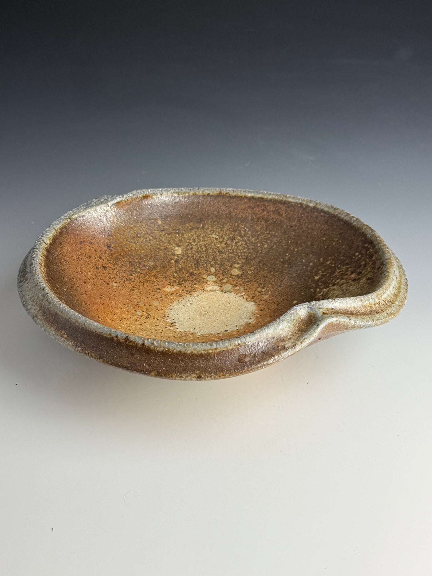Cream and Copper Undulating Bowl