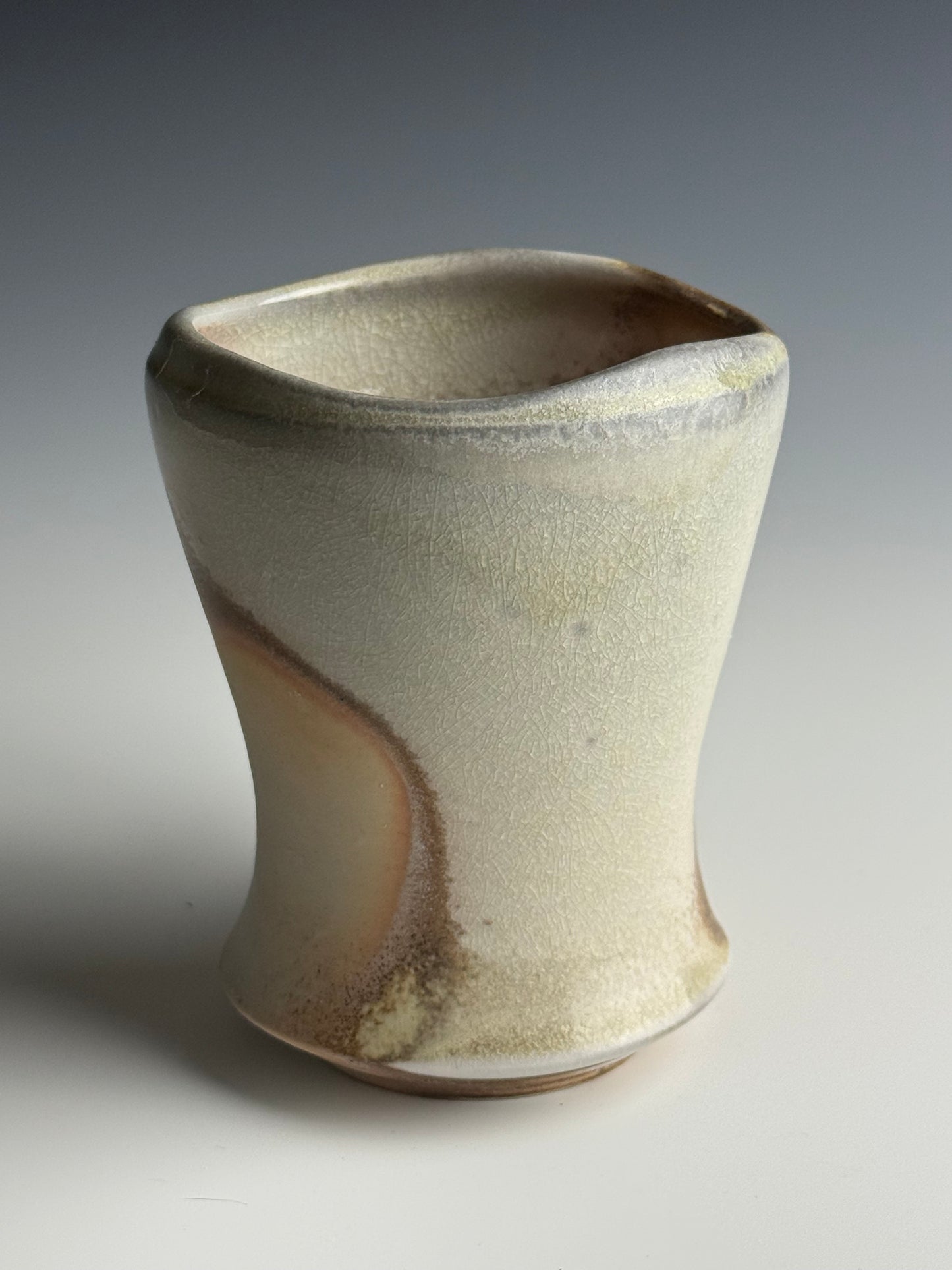 Side fired peaches and cream mug
