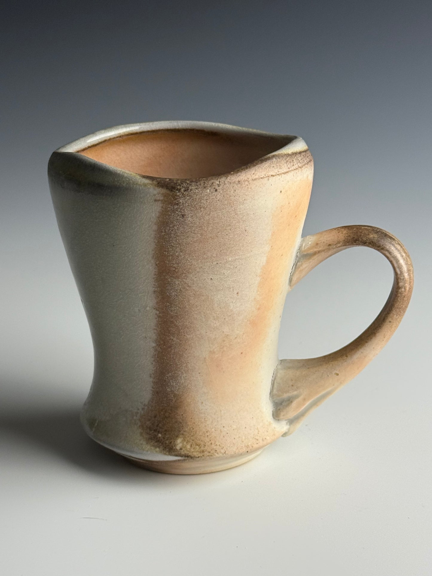 Side fired peaches and cream mug