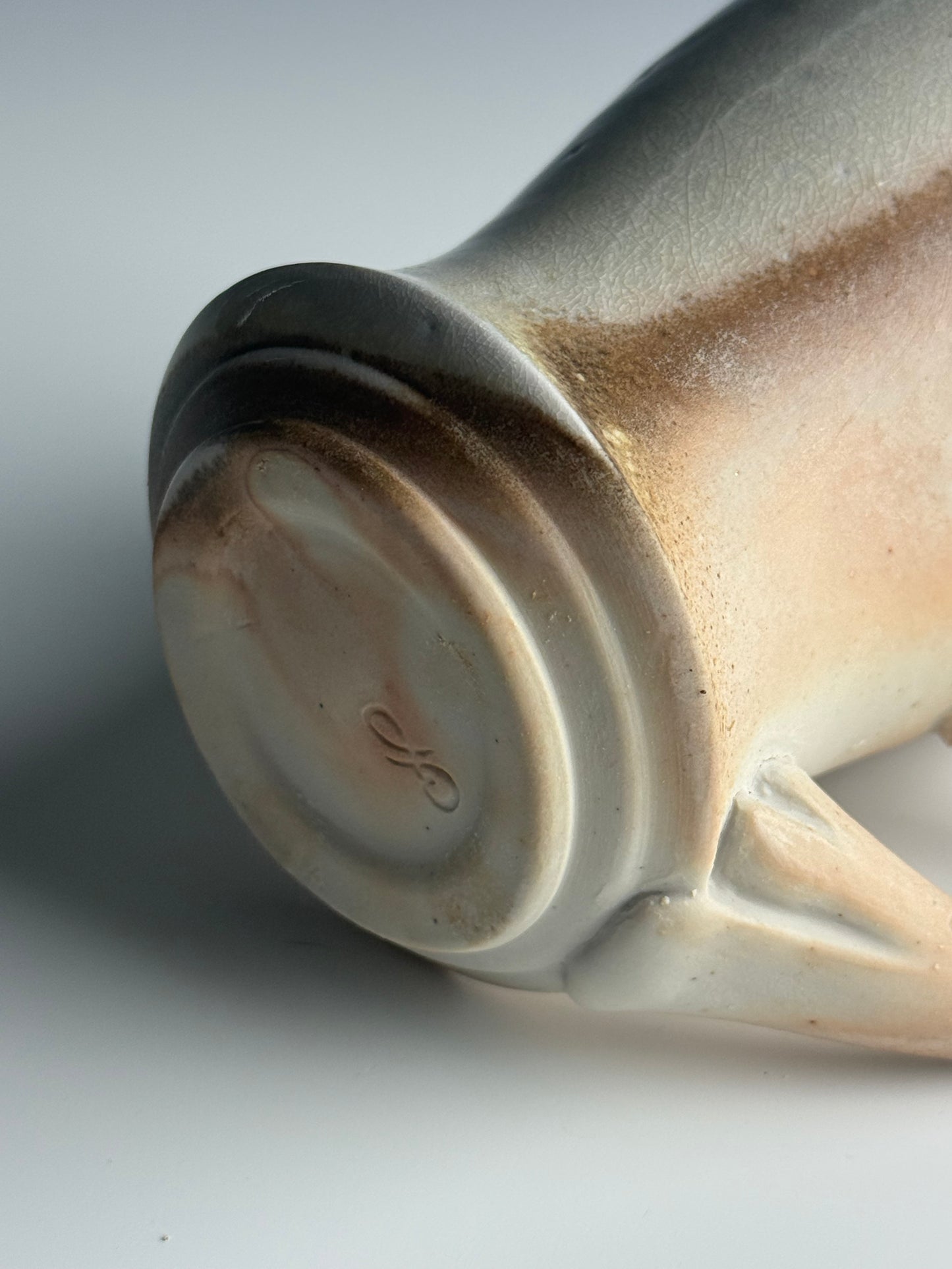 Side fired peaches and cream mug